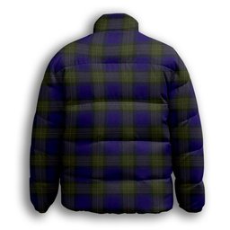 ScotsTee Shop Scottish Minnick Premium Tartan Collar Down Jacket Winter White Duck Down Plaid