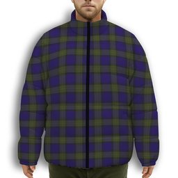 ScotsTee Shop Scottish Minnick Premium Tartan Collar Down Jacket Winter White Duck Down Plaid