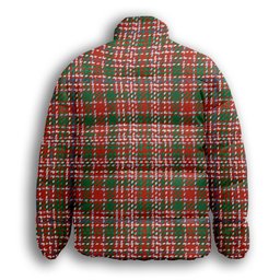 ScotsTee Shop Scottish MacAlister Ancient Clan Premium Tartan Collar Down Jacket Winter White Duck Down Plaid