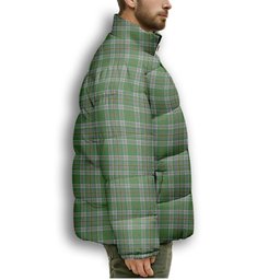 ScotsTee Shop Scottish Kennedy Ancient Clan Premium Tartan Collar Down Jacket Winter White Duck Down Plaid