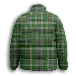 ScotsTee Shop Scottish Kennedy Ancient Clan Premium Tartan Collar Down Jacket Winter White Duck Down Plaid