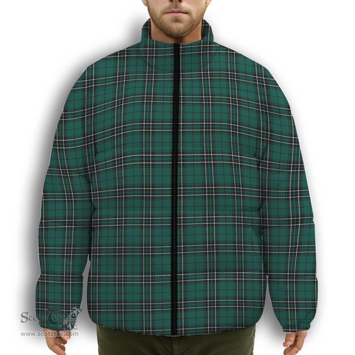 ScotsTee Shop Scottish McLean of Duart Hunting Modern Premium Tartan Collar Down Jacket Winter White Duck Down Plaid