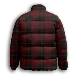 ScotsTee Shop Scottish McDonald of Glencoe Premium Tartan Collar Down Jacket Winter White Duck Down Plaid