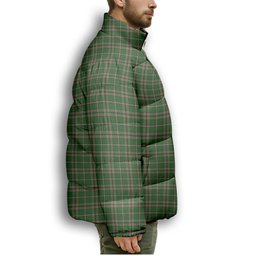 ScotsTee Shop Scottish O'Neill Premium Tartan Collar Down Jacket Winter White Duck Down Plaid