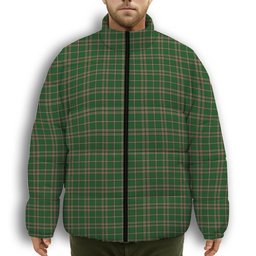 ScotsTee Shop Scottish O'Neill Premium Tartan Collar Down Jacket Winter White Duck Down Plaid