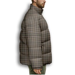 ScotsTee Shop Scottish McKenzie Hunting Premium Tartan Collar Down Jacket Winter White Duck Down Plaid