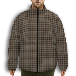 ScotsTee Shop Scottish McKenzie Hunting Premium Tartan Collar Down Jacket Winter White Duck Down Plaid