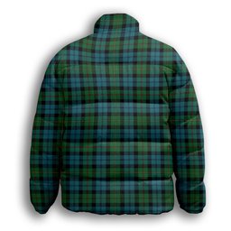 ScotsTee Shop Scottish MacEwan Ancient Premium Tartan Collar Down Jacket Winter White Duck Down Plaid