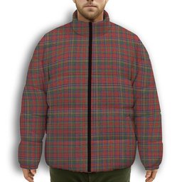 ScotsTee Shop Scottish Waggrall Premium Tartan Collar Down Jacket Winter White Duck Down Plaid