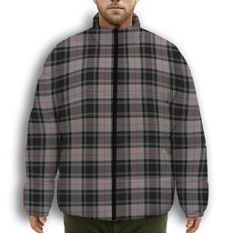 ScotsTee Shop Scottish Moffat Modern SC Premium Tartan Collar Down Jacket Winter White Duck Down Plaid