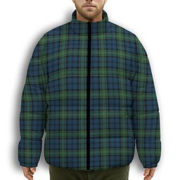 ScotsTee Shop Scottish Kerr Hunting Modern Premium Tartan Collar Down Jacket Winter White Duck Down Plaid