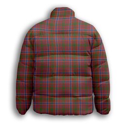 ScotsTee Shop Scottish McRae Red Ancient Premium Tartan Collar Down Jacket Winter White Duck Down Plaid