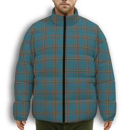 ScotsTee Shop Scottish MacLaine of Lochbuie Hunting Ancient Premium Tartan Collar Down Jacket Winter White Duck Down Plaid