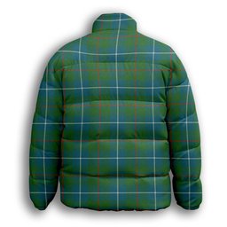ScotsTee Shop Scottish Irvine of Bonshaw Tower Ancient Premium Tartan Collar Down Jacket Winter White Duck Down Plaid