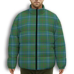 ScotsTee Shop Scottish Irvine of Bonshaw Tower Ancient Premium Tartan Collar Down Jacket Winter White Duck Down Plaid