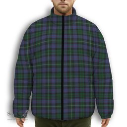 ScotsTee Shop Scottish Urquhart Brydone Premium Tartan Collar Down Jacket Winter White Duck Down Plaid