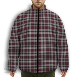 ScotsTee Shop Scottish Little Dress Premium Tartan Collar Down Jacket Winter White Duck Down Plaid