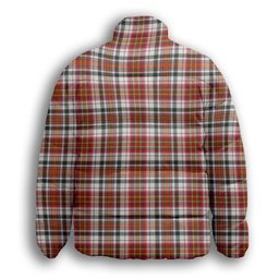 ScotsTee Shop Scottish McAlister Dress Modern Premium Tartan Collar Down Jacket Winter White Duck Down Plaid