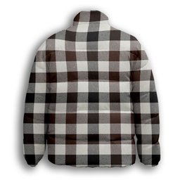 ScotsTee Shop Scottish Hogg Modern Premium Tartan Collar Down Jacket Winter White Duck Down Plaid