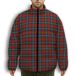 ScotsTee Shop Scottish Livingstone MacLay MacLeay Premium Tartan Collar Down Jacket Winter White Duck Down Plaid