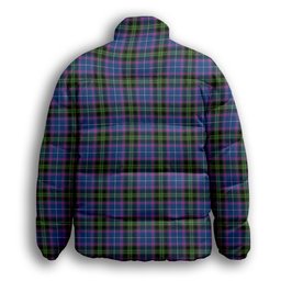 ScotsTee Shop Scottish Lang of Sherbrooke Modern Clan Premium Tartan Collar Down Jacket Winter White Duck Down Plaid