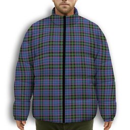 ScotsTee Shop Scottish Lang of Sherbrooke Modern Clan Premium Tartan Collar Down Jacket Winter White Duck Down Plaid