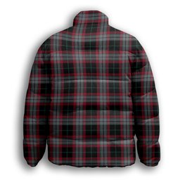 ScotsTee Shop Scottish Lindsay Hunting Modern Premium Tartan Collar Down Jacket Winter White Duck Down Plaid