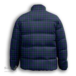 ScotsTee Shop Scottish Isle of Harris Premium Tartan Collar Down Jacket Winter White Duck Down Plaid