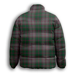 ScotsTee Shop Scottish MacPherson Gathering 1996 Premium Tartan Collar Down Jacket Winter White Duck Down Plaid