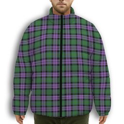 ScotsTee Shop Scottish McArthur of Milton Ancient Premium Tartan Collar Down Jacket Winter White Duck Down Plaid