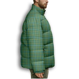ScotsTee Shop Scottish Kennedy Irish Ancient Premium Tartan Collar Down Jacket Winter White Duck Down Plaid