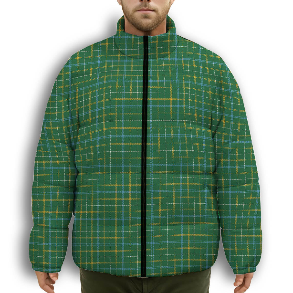ScotsTee Shop Scottish Kennedy Irish Ancient Premium Tartan Collar Down Jacket Winter White Duck Down Plaid