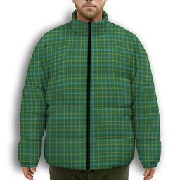 ScotsTee Shop Scottish Kennedy Irish Ancient Premium Tartan Collar Down Jacket Winter White Duck Down Plaid
