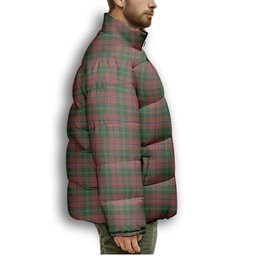 ScotsTee Shop Scottish Hutcheson Premium Tartan Collar Down Jacket Winter White Duck Down Plaid
