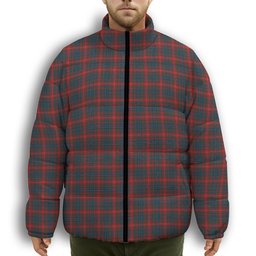 ScotsTee Shop Scottish Wilson 04 Premium Tartan Collar Down Jacket Winter White Duck Down Plaid
