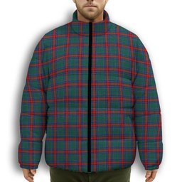 ScotsTee Shop Scottish Jardine Dress Modern Premium Tartan Collar Down Jacket Winter White Duck Down Plaid