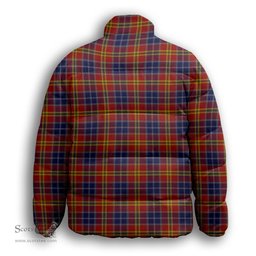 ScotsTee Shop Scottish Lermontov Premium Tartan Collar Down Jacket Winter White Duck Down Plaid