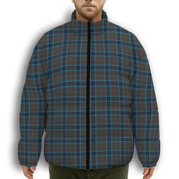 ScotsTee Shop Scottish MacTavish Hunting Modern Premium Tartan Collar Down Jacket Winter White Duck Down Plaid