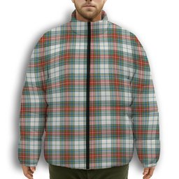 ScotsTee Shop Scottish McBeth Dress Ancient Premium Tartan Collar Down Jacket Winter White Duck Down Plaid