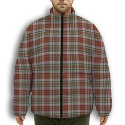 ScotsTee Shop Scottish McAlister Dress Premium Tartan Collar Down Jacket Winter White Duck Down Plaid