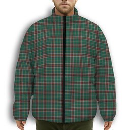 ScotsTee Shop Scottish Newfoundland Labrador Province Canada Modern Premium Tartan Collar Down Jacket Winter White Duck Down Plaid