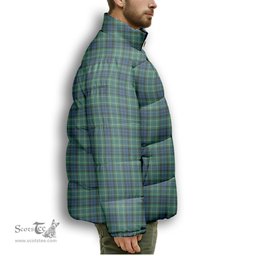 ScotsTee Shop Scottish MacNeill of Colonsay Ancient Premium Tartan Collar Down Jacket Winter White Duck Down Plaid