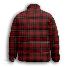 ScotsTee Shop Scottish Wallace Premium Tartan Collar Down Jacket Winter White Duck Down Plaid