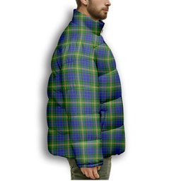 ScotsTee Shop Scottish Maitland SC Premium Tartan Collar Down Jacket Winter White Duck Down Plaid