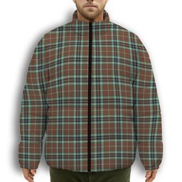 ScotsTee Shop Scottish Thompson Society Hunting Modern Premium Tartan Collar Down Jacket Winter White Duck Down Plaid