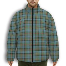 ScotsTee Shop Scottish Paisley District Premium Tartan Collar Down Jacket Winter White Duck Down Plaid