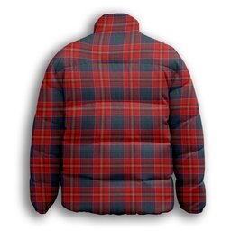ScotsTee Shop Scottish Pitcairn Heritage Modern Premium Tartan Collar Down Jacket Winter White Duck Down Plaid