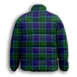 ScotsTee Shop Scottish Wallace Blue Premium Tartan Collar Down Jacket Winter White Duck Down Plaid