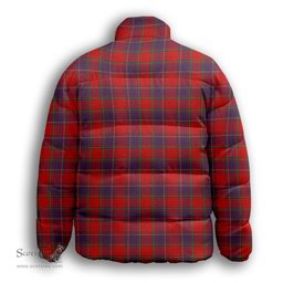 ScotsTee Shop Scottish Mair Modern Clan Premium Tartan Collar Down Jacket Winter White Duck Down Plaid