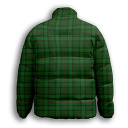 ScotsTee Shop Scottish Ross Hunting 3 Premium Tartan Collar Down Jacket Winter White Duck Down Plaid
